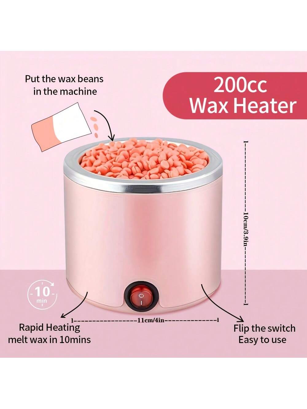 200cc Wax Heater Warmer Hair Removal Machine For Hand Foot Body SPA Epilator Paraffin Wax Pot