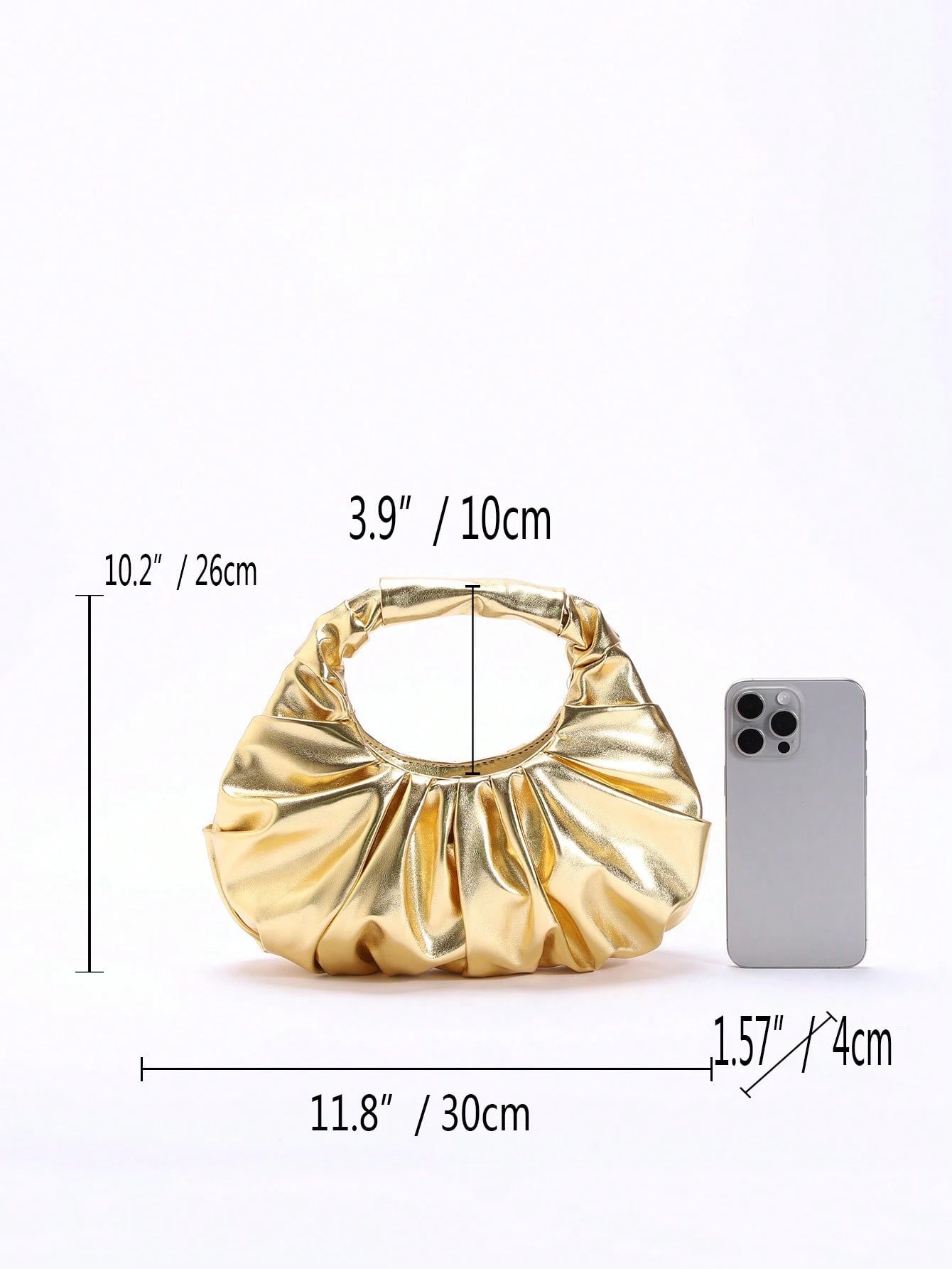 2024 Spring New Arrival Women Handbag, One Piece Of Solid Color Faux Pearl Glossy PU Cloud Bag, Fashionable And Concise Stitching Design