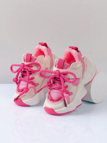 2024 Spring New Fashion Children's Chunky Shoes For Boys, Breathable Girls' Mesh Running Shoes