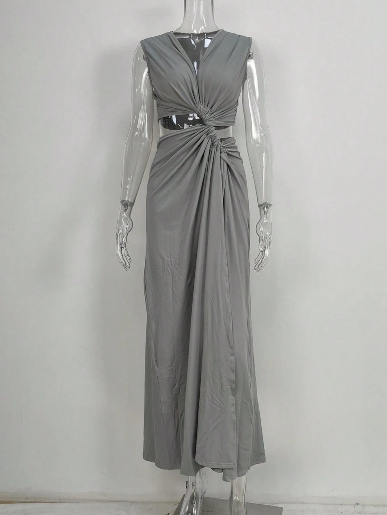 2025 Summer New Fashion Women's Sexy Strapless Slim-Fit Solid Color Sheer Mesh Dress