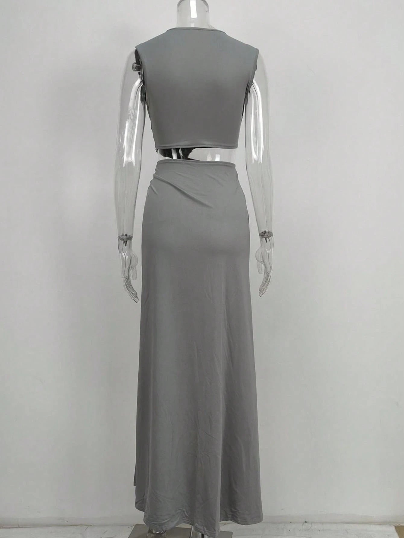 2025 Summer New Fashion Women's Sexy Strapless Slim-Fit Solid Color Sheer Mesh Dress