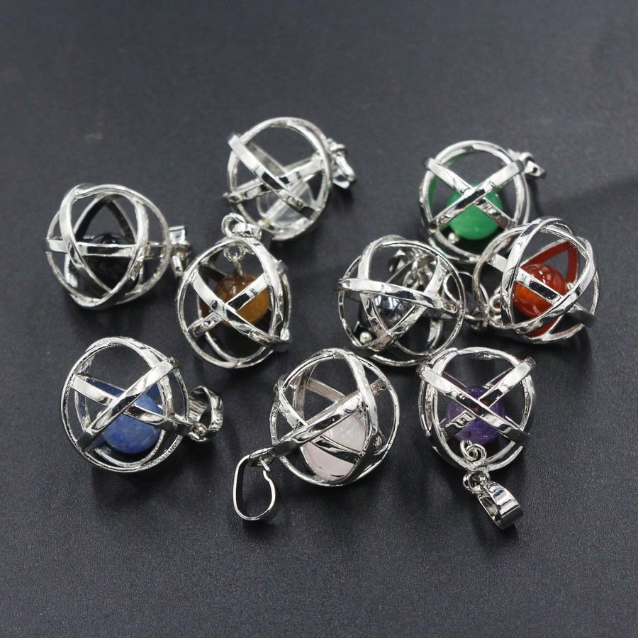 2026 Hot-Selling New Geometric Bead Cage Pendant Fashion Accessory