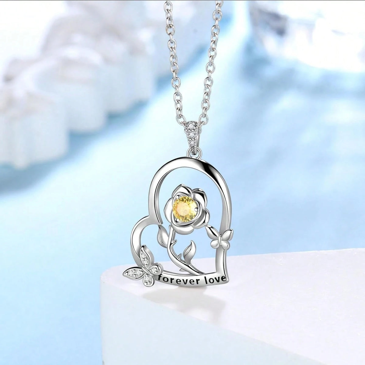 2026 Hot-Selling New S925 Silver Accessories Necklace Women With Flower Heart Pendant