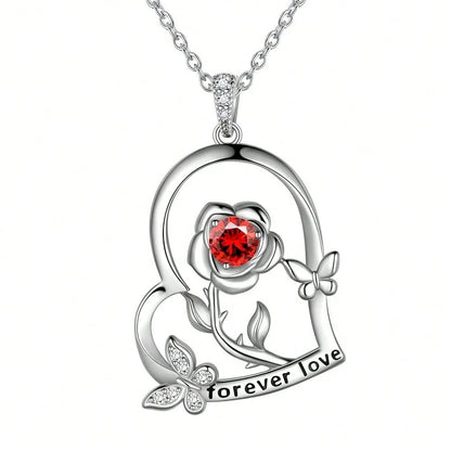2026 Hot-Selling New S925 Silver Accessories Necklace Women With Flower Heart Pendant