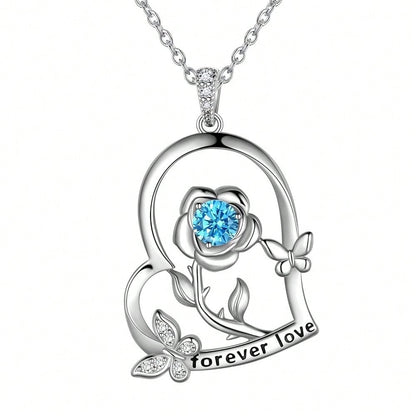 2026 Hot-Selling New S925 Silver Accessories Necklace Women With Flower Heart Pendant