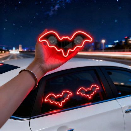 2026 New Bat Solar Powered Car Ambient Light Designed Specifically For Female Car Owners. Features 3.7V+300mAh Battery, Bat-Shaped Neon Light Decoration Window And Automatic Sensing Design. Offers 5 L