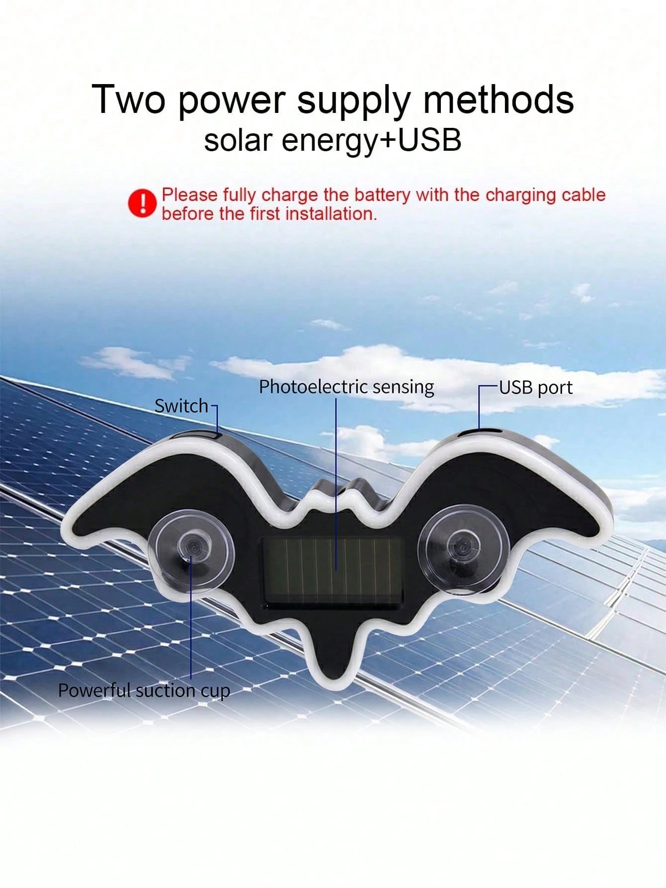 2026 New Bat Solar Powered Car Ambient Light Designed Specifically For Female Car Owners. Features 3.7V+300mAh Battery, Bat-Shaped Neon Light Decoration Window And Automatic Sensing Design. Offers 5 L