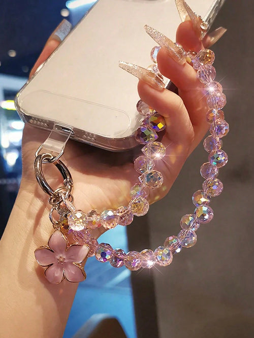 2026 New Crystal Water Drop Pendant Phone Chain, High-End Women Phone Case Decor, Short Stylish Wrist Strap, Outdoor Travel Shopping Anti-Lost Phone Lanyard, New Bracelet, Universal Smartphone Accesso