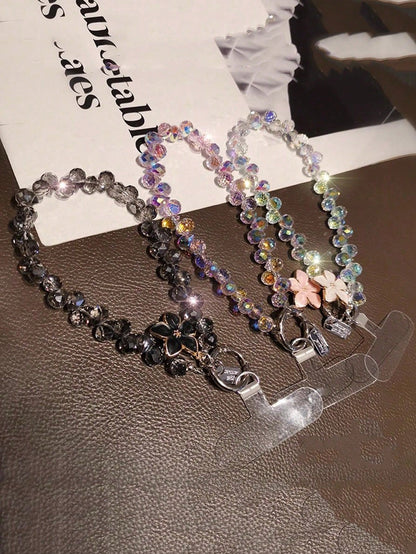 2026 New Crystal Water Drop Pendant Phone Chain, High-End Women Phone Case Decor, Short Stylish Wrist Strap, Outdoor Travel Shopping Anti-Lost Phone Lanyard, New Bracelet, Universal Smartphone Accesso