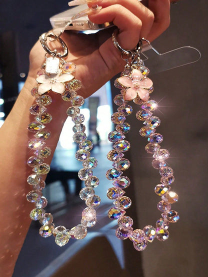 2026 New Crystal Water Drop Pendant Phone Chain, High-End Women Phone Case Decor, Short Stylish Wrist Strap, Outdoor Travel Shopping Anti-Lost Phone Lanyard, New Bracelet, Universal Smartphone Accesso