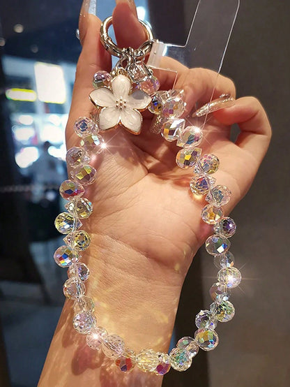 2026 New Crystal Water Drop Pendant Phone Chain, High-End Women Phone Case Decor, Short Stylish Wrist Strap, Outdoor Travel Shopping Anti-Lost Phone Lanyard, New Bracelet, Universal Smartphone Accesso