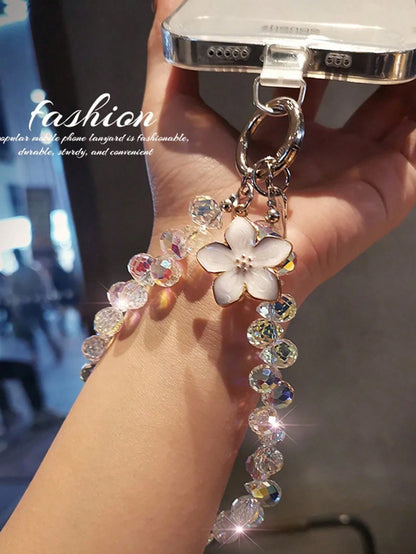 2026 New Crystal Water Drop Pendant Phone Chain, High-End Women Phone Case Decor, Short Stylish Wrist Strap, Outdoor Travel Shopping Anti-Lost Phone Lanyard, New Bracelet, Universal Smartphone Accesso