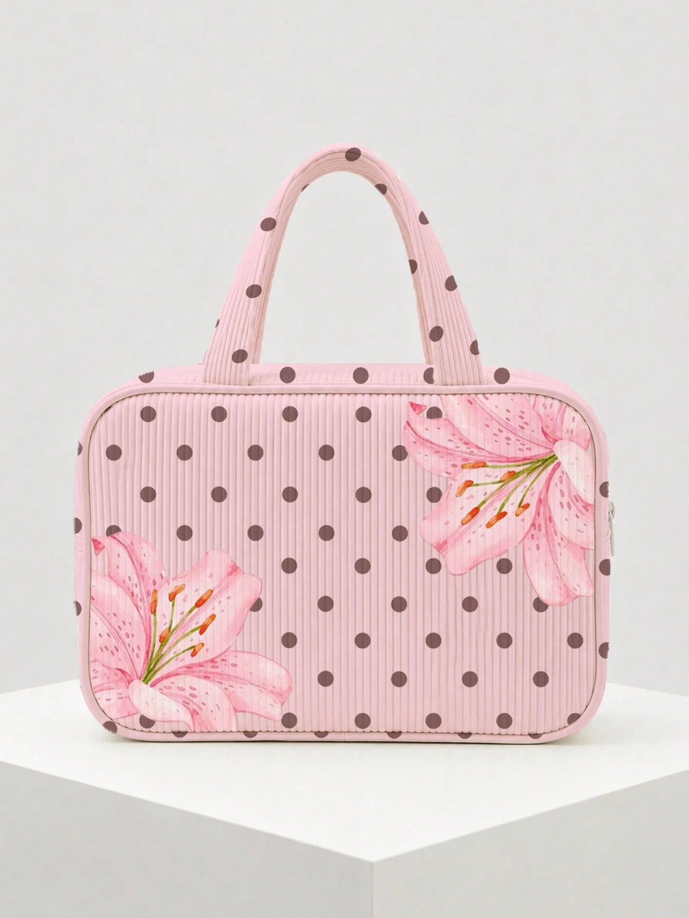 2026 New Large Capacity Polka Dot Tote Bag, Makeup Bag, Toiletry Bag, Travel Organizer Bag, Lightweight Portable Handheld Travel Makeup Storage Bag, Toiletry Bag, Fresh Daily Storage Bag, Portable Com