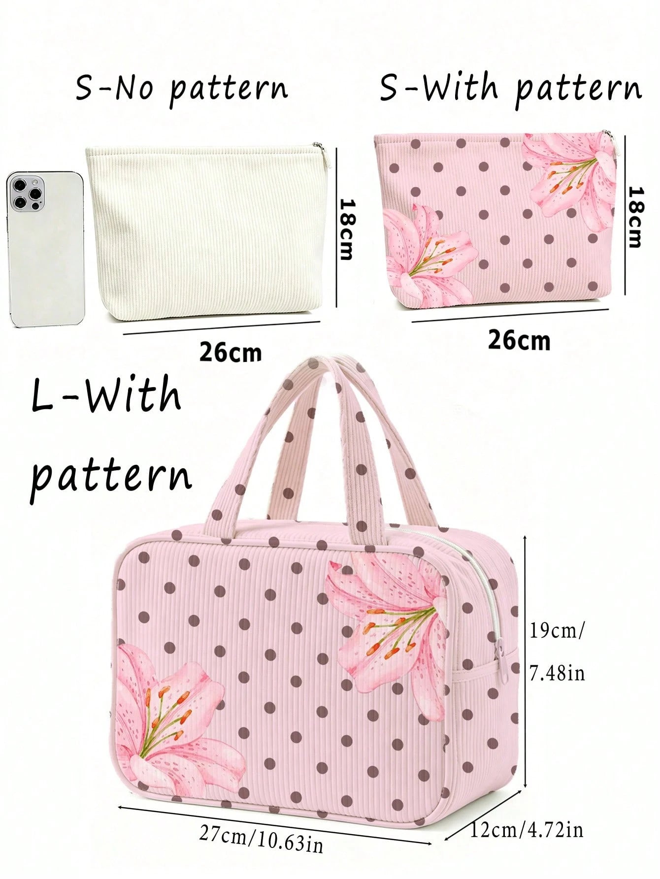 2026 New Large Capacity Polka Dot Tote Bag, Makeup Bag, Toiletry Bag, Travel Organizer Bag, Lightweight Portable Handheld Travel Makeup Storage Bag, Toiletry Bag, Fresh Daily Storage Bag, Portable Com