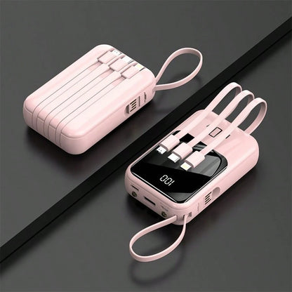 2026 New Model Fast Charging Power Bank With Built-In Cable 10000mAh Mini Power Bank 5W-20W Fast Charge Portable Mobile Charger Slim And Portable Charger With LED Display Small External Battery Pack F