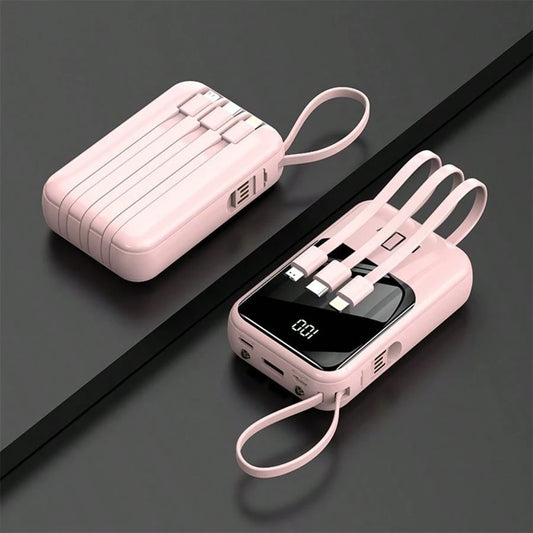 2026 New Model Fast Charging Power Bank With Built-In Cable 10000mAh Mini Power Bank 5W-20W Fast Charge Portable Mobile Charger Slim And Portable Charger With LED Display Small External Battery Pack F