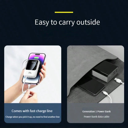 2026 New Model Fast Charging Power Bank With Built-In Cable 10000mAh Mini Power Bank 5W-20W Fast Charge Portable Mobile Charger Slim And Portable Charger With LED Display Small External Battery Pack F