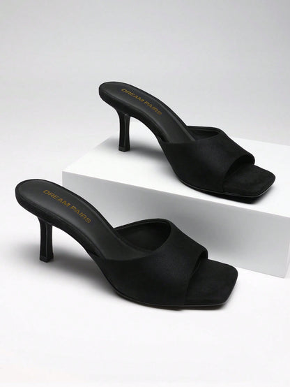 2026 New Summer Style Women Kitten Heel Mule Sandals, Casual Open Toe Slip-On Heeled Sandals For Daily, Dressy & Casual Occasions