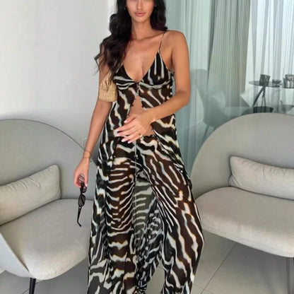 2026 Spring Summer Mesh Irregular Hem Beach Vacation Top