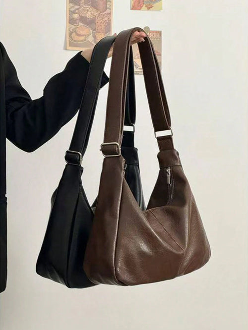 2026 Spring/Summer New Women's Crossbody Bag Shoulder Bag Handbag Korean Retro Fashion Large Capacity Shoulder Bag Women's Big Bag Zipper Closed Tote