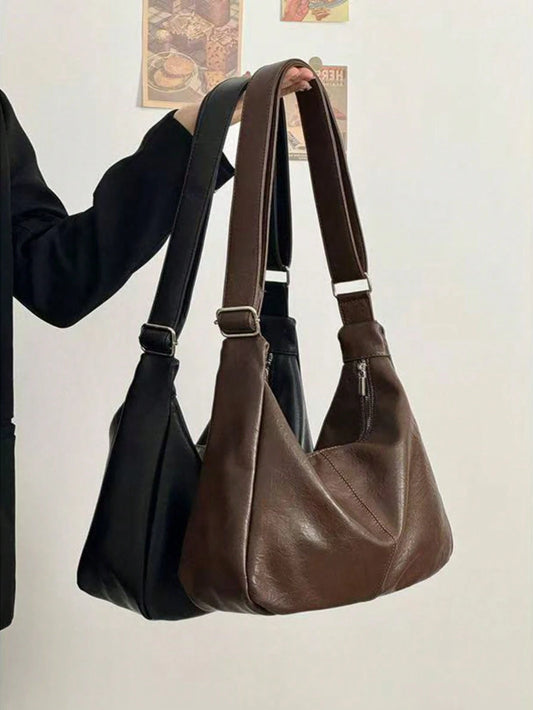 2026 Spring/Summer New Women's Crossbody Bag Shoulder Bag Handbag Korean Retro Fashion Large Capacity Shoulder Bag Women's Big Bag Zipper Closed Tote