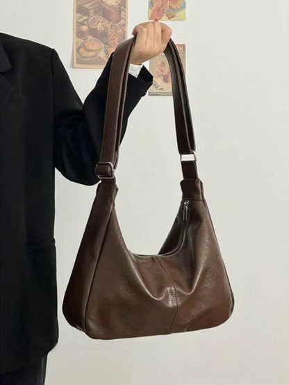 2026 Spring/Summer New Women's Crossbody Bag Shoulder Bag Handbag Korean Retro Fashion Large Capacity Shoulder Bag Women's Big Bag Zipper Closed Tote