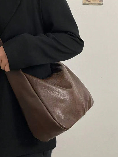 2026 Spring/Summer New Women's Crossbody Bag Shoulder Bag Handbag Korean Retro Fashion Large Capacity Shoulder Bag Women's Big Bag Zipper Closed Tote