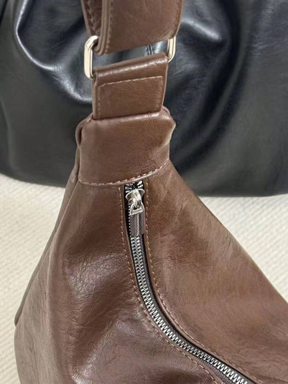 2026 Spring/Summer New Women's Crossbody Bag Shoulder Bag Handbag Korean Retro Fashion Large Capacity Shoulder Bag Women's Big Bag Zipper Closed Tote