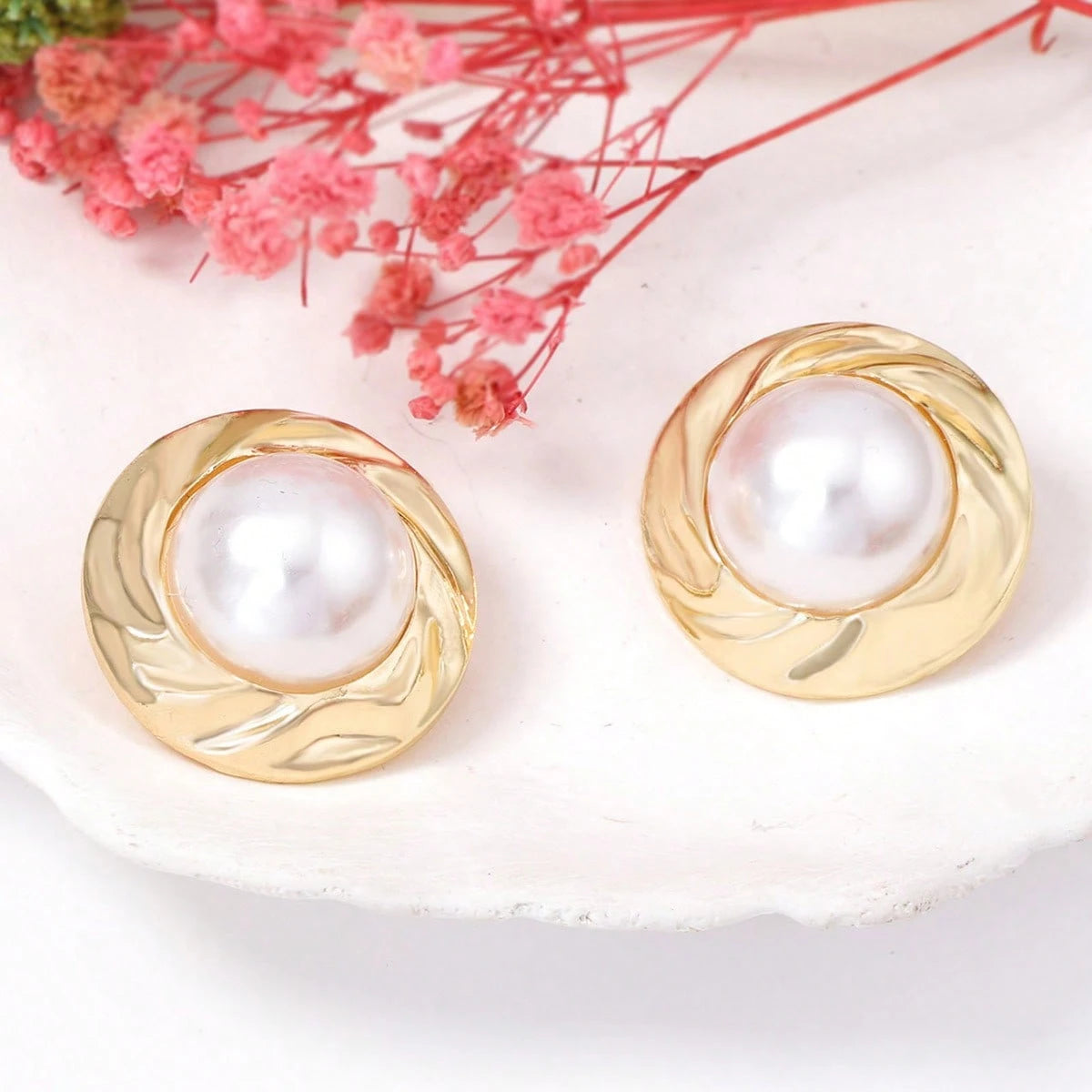 2026 Wedding Season Faux Pearl Necklace & Earrings Set For Women, Gold Tone Double-Strand Statement Jewelry For Formal Events.