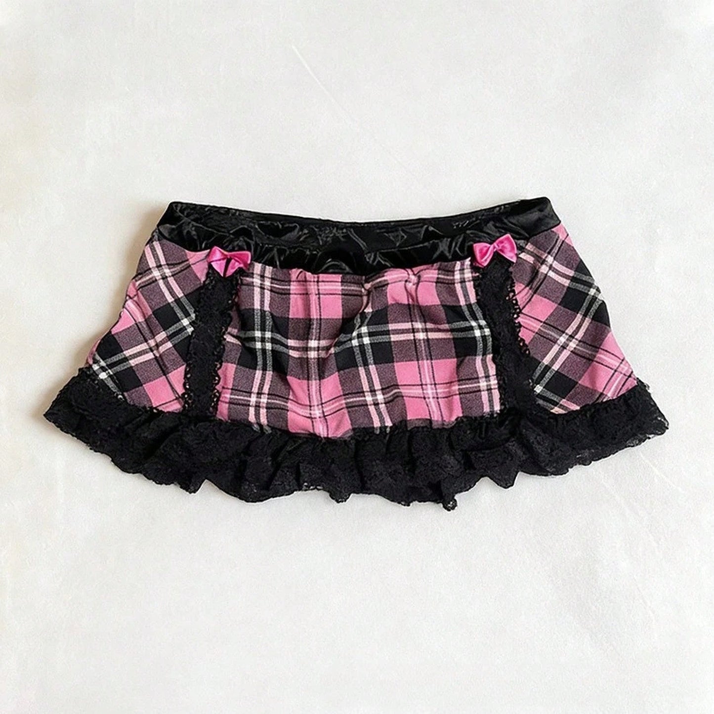 2026Harajuku Sweet Cool American High Street Casual Tank Tops Y2k Aesthetic Constrast Color Plaid Camisole Thin A-Line Lace Edge TeeA Must-Have For Women