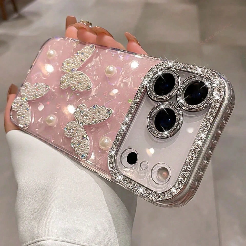 2026hot Glitter Phone 17 11 12 13 16 Pro 15 14 16 Plus 17Pro Cute Bling Protector Cover 17 Pro Fundas Para 17 Pro Anime Phone Cases 18 Cases