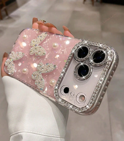 2026hot Glitter Phone 17 11 12 13 16 Pro 15 14 16 Plus 17Pro Cute Bling Protector Cover 17 Pro Fundas Para 17 Pro Anime Phone Cases 18 Cases
