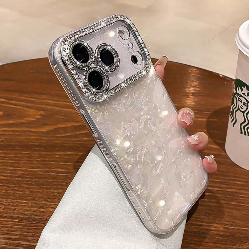 2026hot Glitter Phone 17 11 12 13 16 Pro 15 14 16 Plus 17Pro Cute Bling Protector Cover 17 Pro Fundas Para 17 Pro Anime Phone Cases 18 Cases