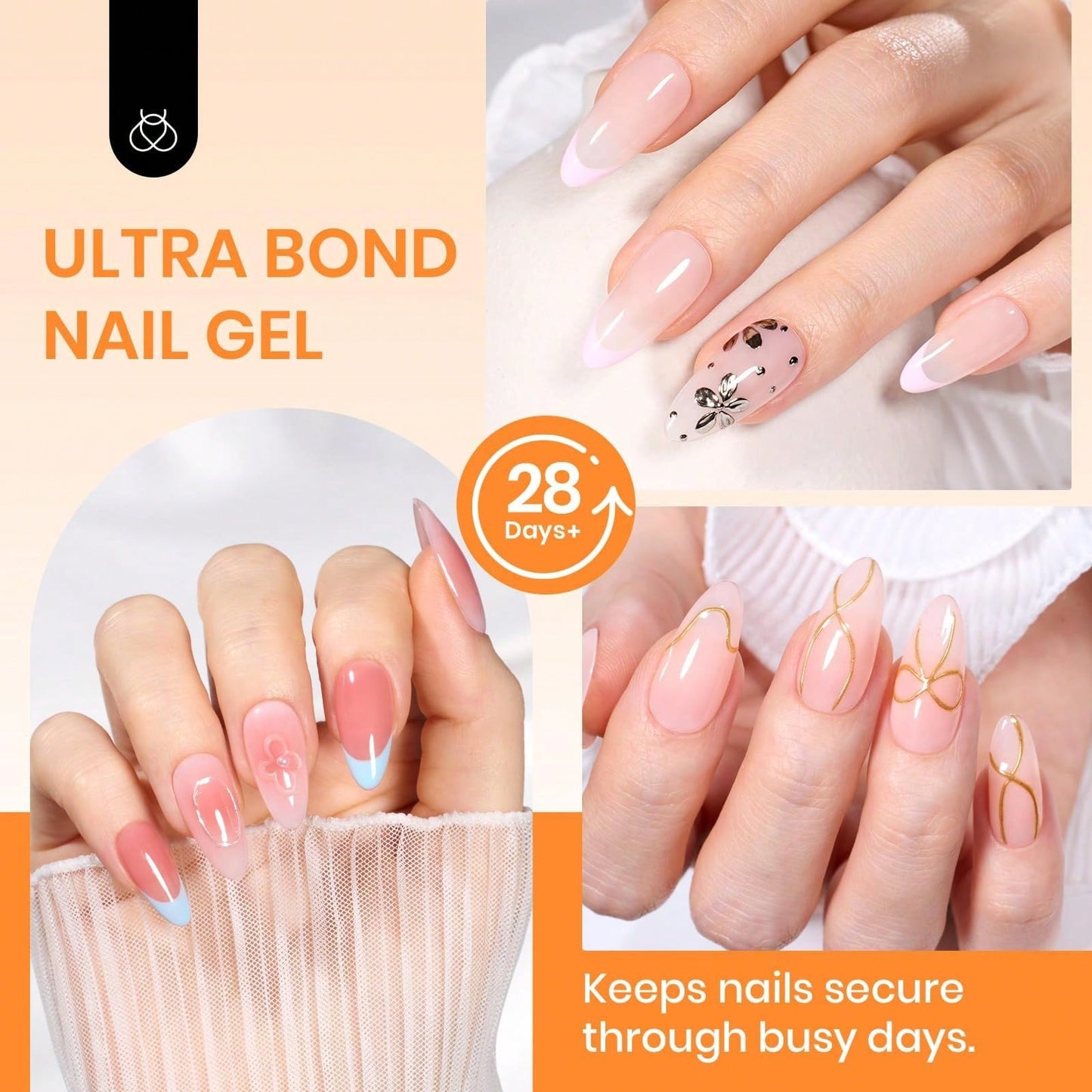 20G Solid Nail Glue Gel Beetles, Hands-Free Tipex Design, UV/LED Soak Off Glue, Long Lasting Adhesive For Acrylic Extensions & Press On Nails, 3D Nail Art, Beginner Friendly Home DIY Manicure