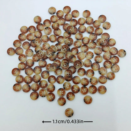 20pcs/1.1cm Fashion Personalized Minimalist Round Plastic Bohemian Style Light Brown Resin Buttons European & American Vintage High-End 4-Hole Buttons Handmade Sewing High-Quality Versatile Buttons DI