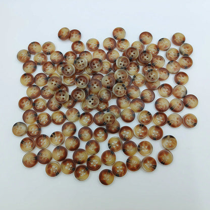 20pcs/1.1cm Fashion Personalized Minimalist Round Plastic Bohemian Style Light Brown Resin Buttons European & American Vintage High-End 4-Hole Buttons Handmade Sewing High-Quality Versatile Buttons DI