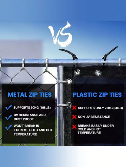 20pcs 10-Inch Stainless Steel Cable Ties| Rust-Resistant Durable Cable Ties Suitable For Automotive, Machinery, Outdoor