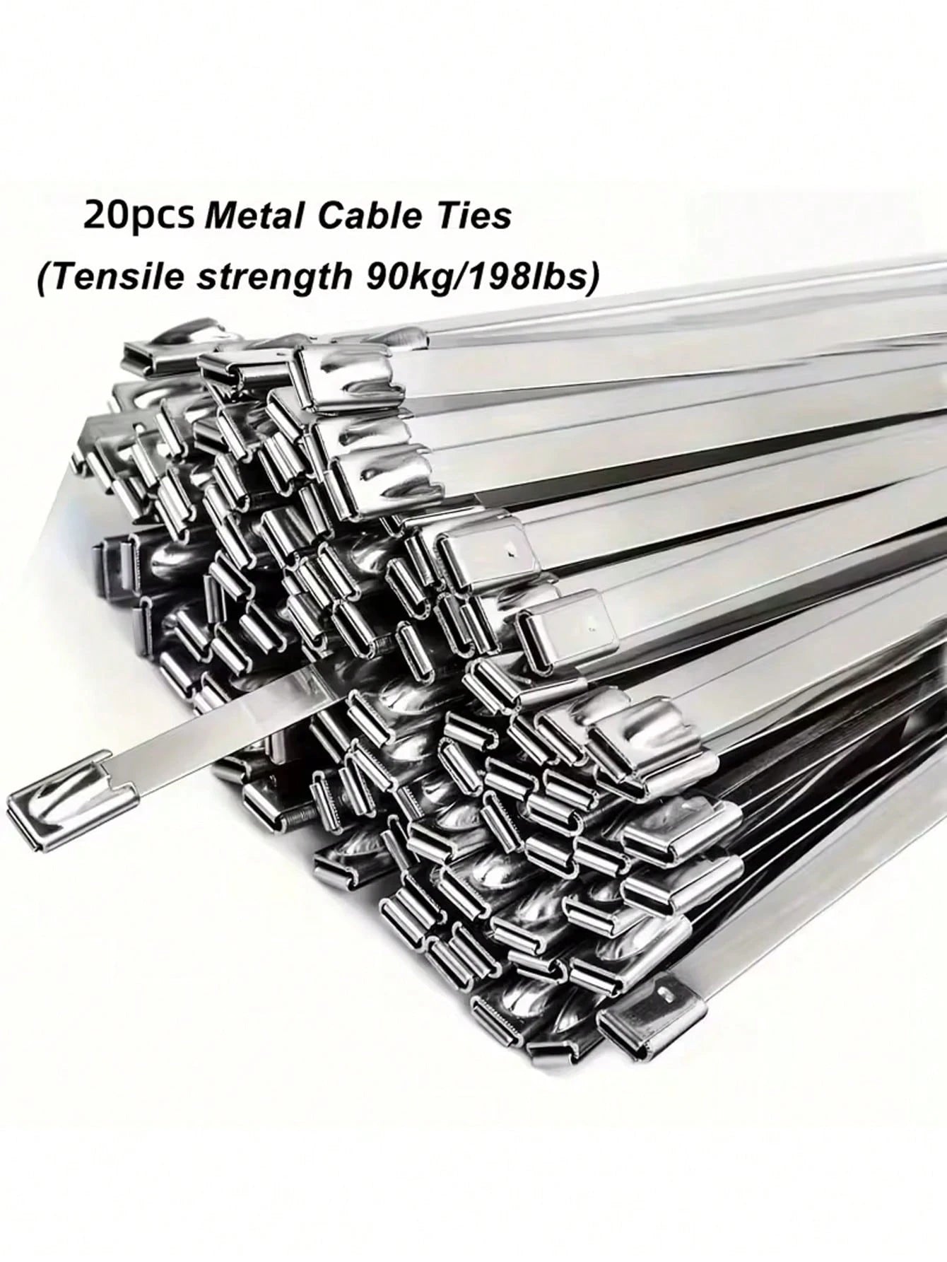 20pcs 10-Inch Stainless Steel Cable Ties| Rust-Resistant Durable Cable Ties Suitable For Automotive, Machinery, Outdoor