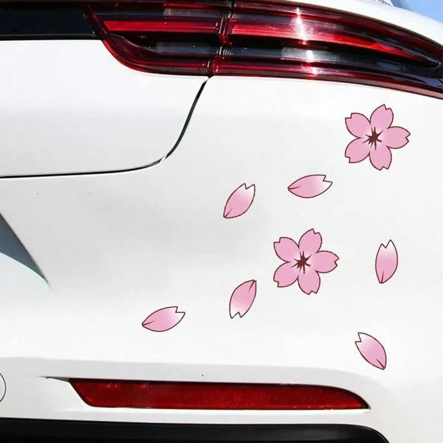 20PCS Highly Attractive Cherry Blossom Bicycle Stickers/Creative Road Bike Wheel Hub Stickers/Cute Car Body Cherry Blossom Decorative Stickers