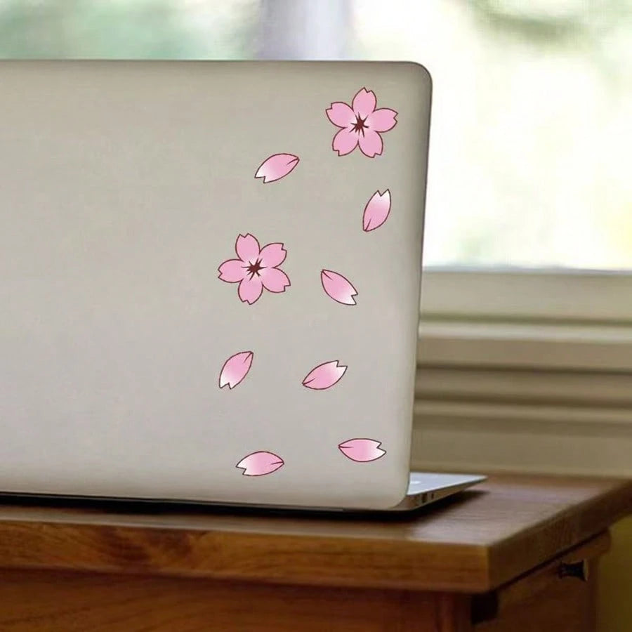20PCS Highly Attractive Cherry Blossom Bicycle Stickers/Creative Road Bike Wheel Hub Stickers/Cute Car Body Cherry Blossom Decorative Stickers