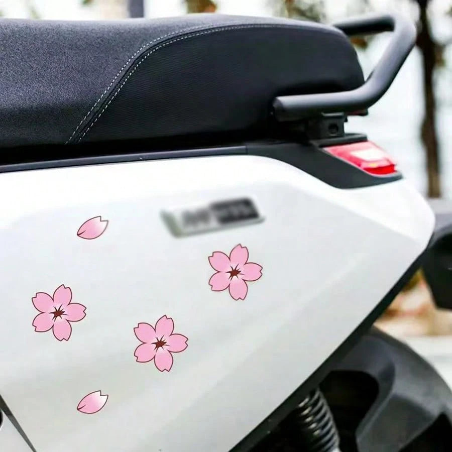 20PCS Highly Attractive Cherry Blossom Bicycle Stickers/Creative Road Bike Wheel Hub Stickers/Cute Car Body Cherry Blossom Decorative Stickers