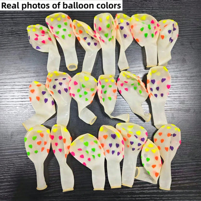 20pcs Neon Heart Balloons Glow In The Dark, UV Reactive 12inch, Perfect For Birthday, Wedding, Valentine's Day, Summer Party, Night Gathering, UV Reactive Latex Party Decoration, Requires Purple Light