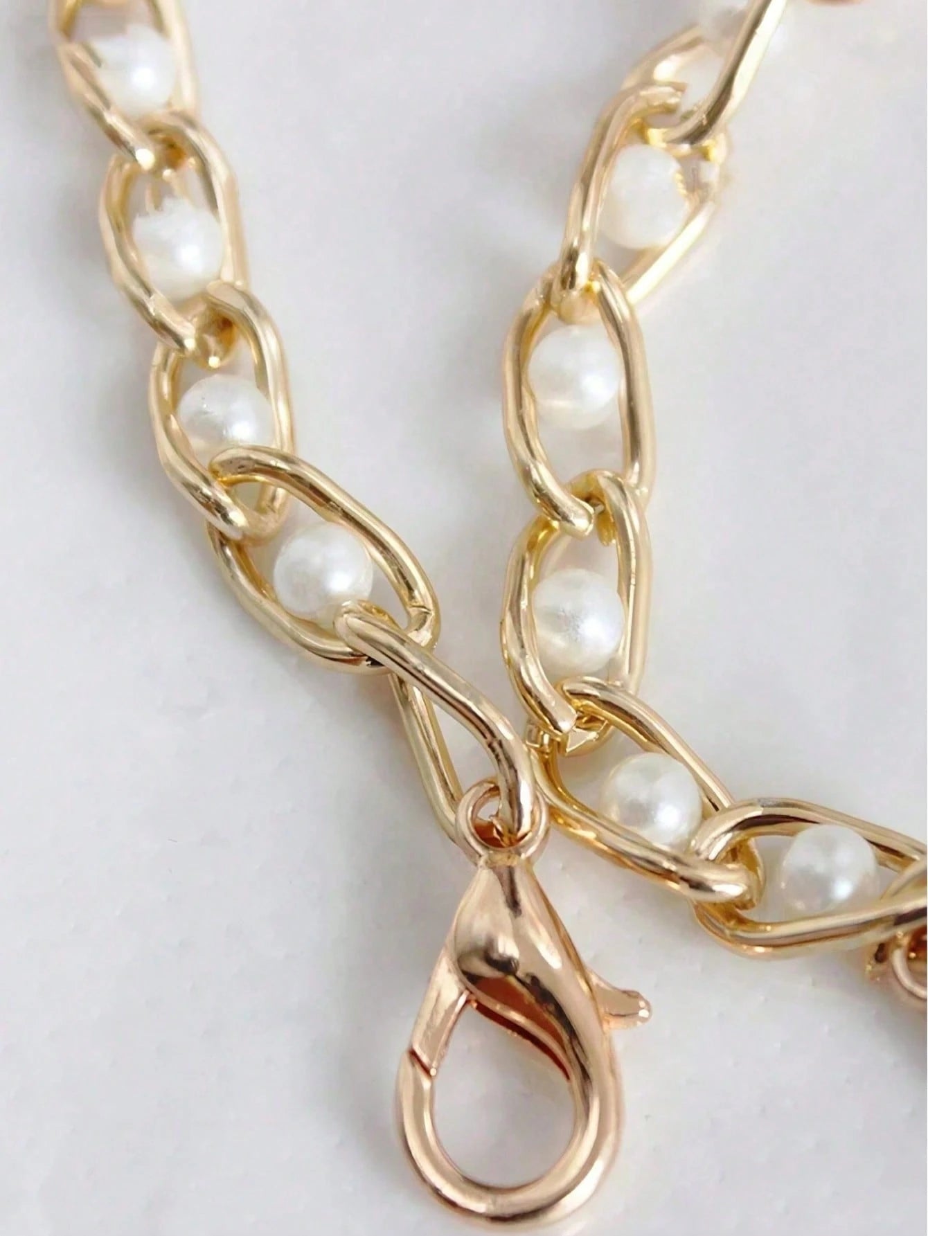 23.62-43.31 Inch Faux Pearl Chain Strap, Replaceable Crossbody Bag Strap, Suitable For Handbags, Long Faux Pearl Bag Chain Strap For Crossbody Bags (Handmade Chain, Bead Shedding Is Natural)