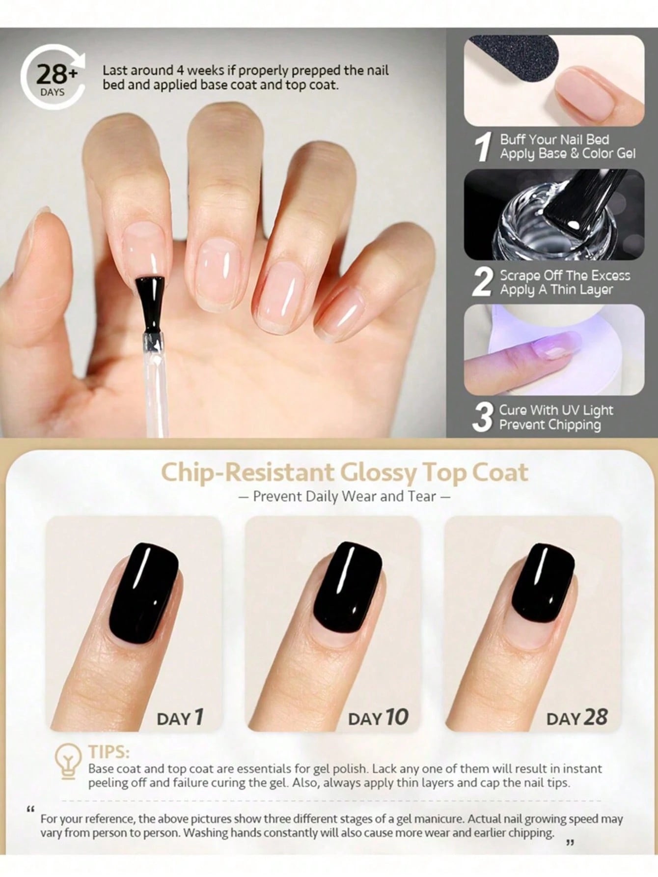 2pcs 15ml Top Coat And Base Coat Nail Polish Set, Shine Effect Long Lasting Soak Off Nail Polish Perfect Gift For Women