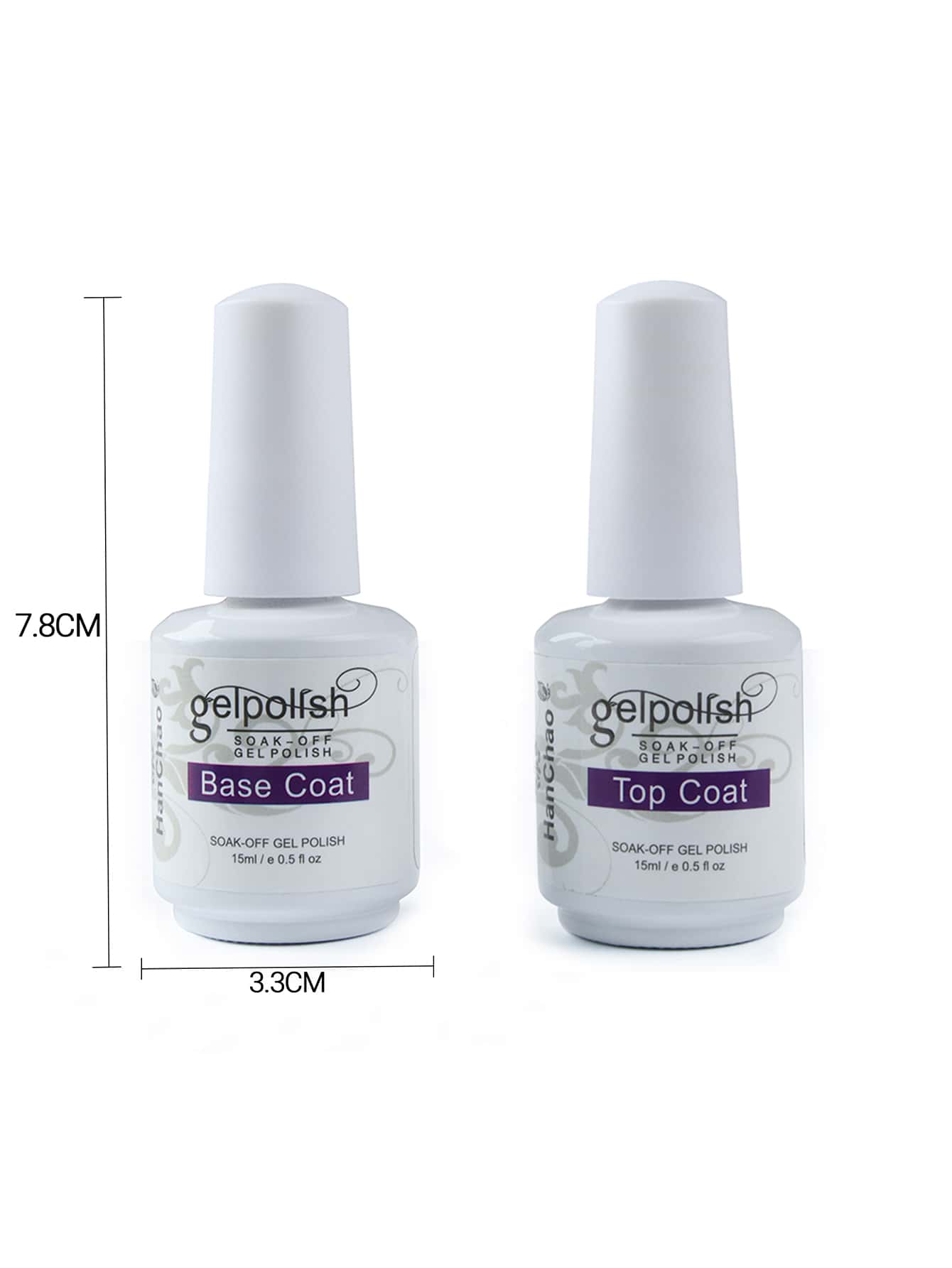 2pcs 15ml Top Coat And Base Coat Nail Polish Set, Shine Effect Long Lasting Soak Off Nail Polish Perfect Gift For Women