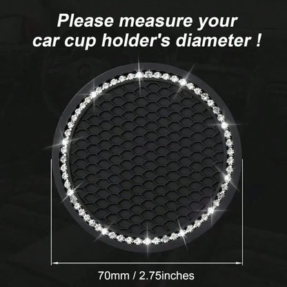 2pcs/1pc/4pcs- Rhinestone Decor Non-Slip Car Cup Holder Coasters
