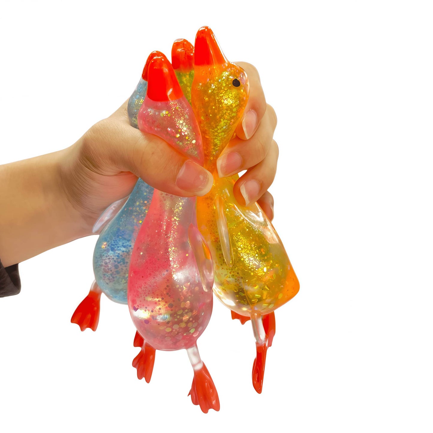 2pcs/1pc Sparkly Crystal Duck/Cheering Duck//Penguin/Animal Shaped, Soft Slow Rebound, Sticky Stress Relief, Travel Portable Decompression Toy, Ideal Holiday Gift, Birthday Gift, Office Stress Relief