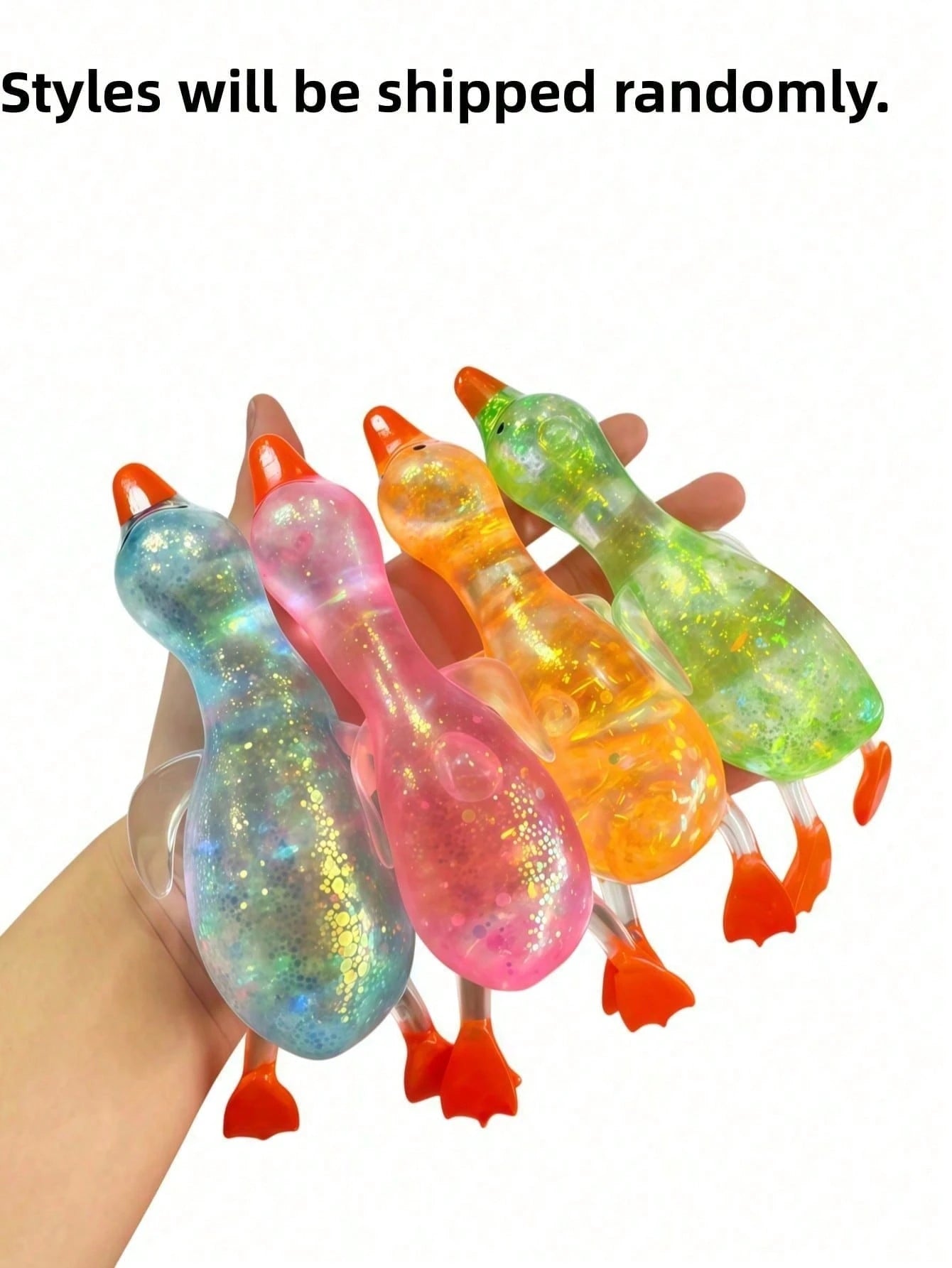 2pcs/1pc Sparkly Crystal Duck/Cheering Duck//Penguin/Animal Shaped, Soft Slow Rebound, Sticky Stress Relief, Travel Portable Decompression Toy, Ideal Holiday Gift, Birthday Gift, Office Stress Relief
