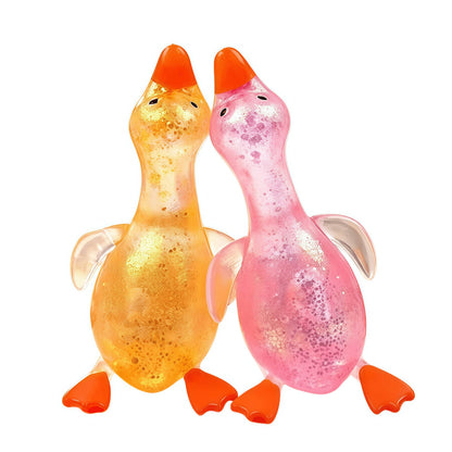 2pcs/1pc Sparkly Crystal Duck/Cheering Duck//Penguin/Animal Shaped, Soft Slow Rebound, Sticky Stress Relief, Travel Portable Decompression Toy, Ideal Holiday Gift, Birthday Gift, Office Stress Relief