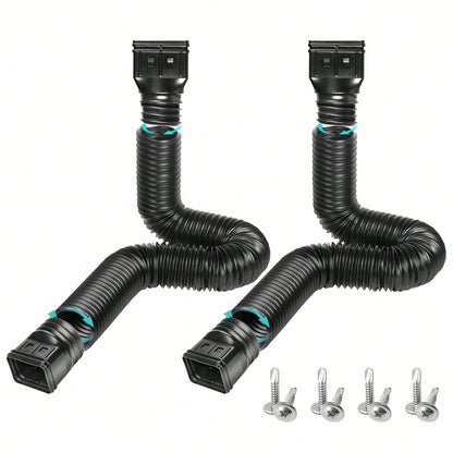 2PCS 21-60″ Polyethylene Expandable Flex Drain Downspout Extension Rain Pipe Spout Gutter Package Included: 2 X Drainage Pipes 4 X Adapters 8 X Screws